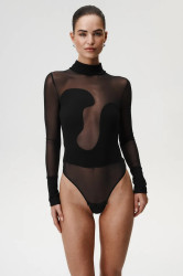 Body Undress Code Thong dámské, černá barva, s pologolfem, 998