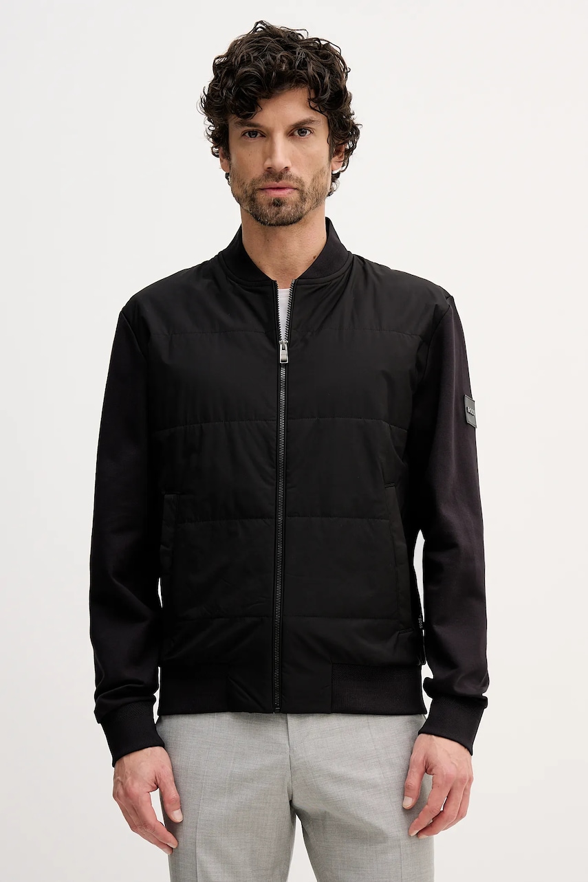 Bomber bunda BOSS béžová barva, přechodná, 50532767