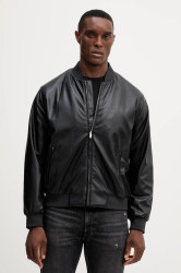 Bomber bunda Calvin Klein Jeans černá barva, přechodná, oversize, LV04RC407G