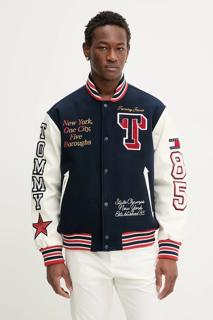 Bomber bunda s příměsí vlny Tommy Jeans