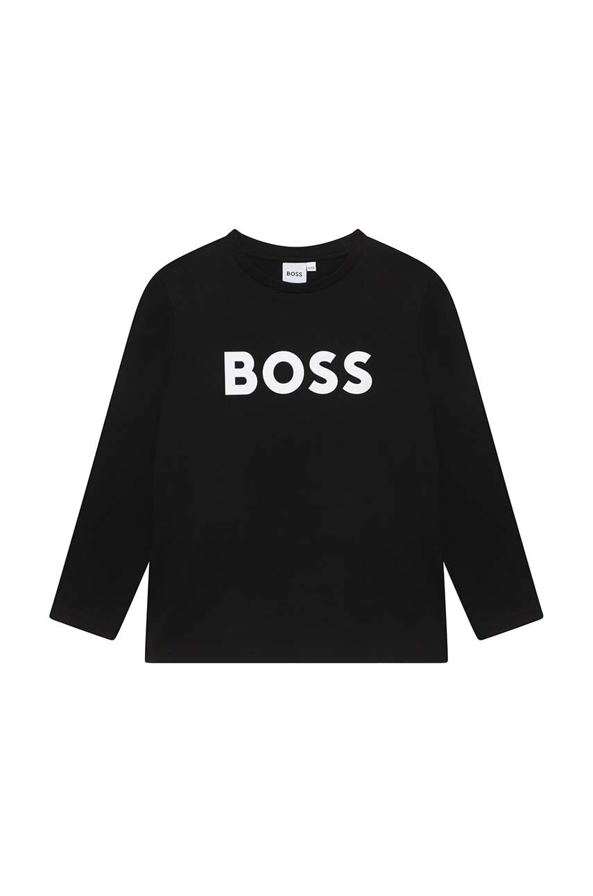 BOSS  Dětské bavlněné tričko s dlouhým rukávem