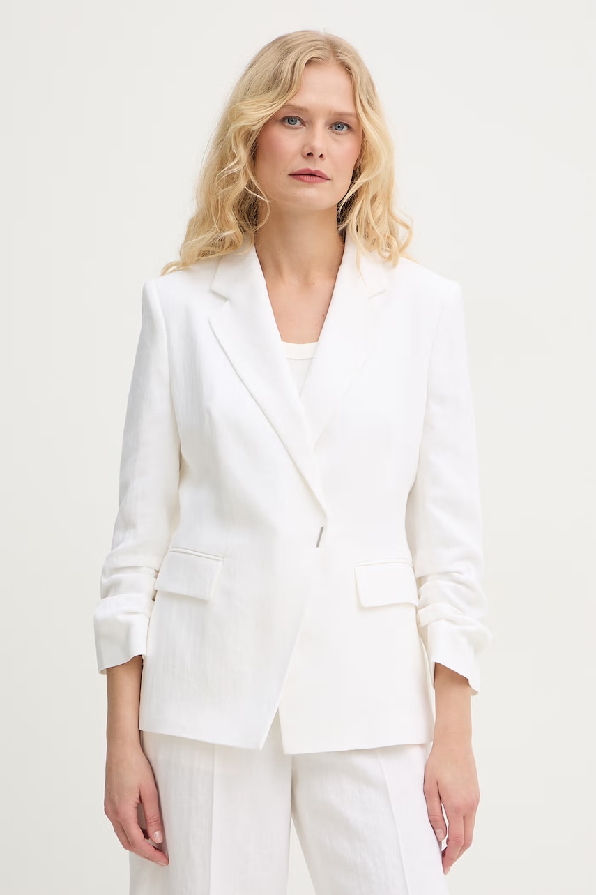 BOSS dvouřadé sako dámské se lnem Jia8