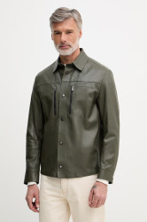 BOSS Green krátká bunda pánská kožená BOSS X PORSCHE