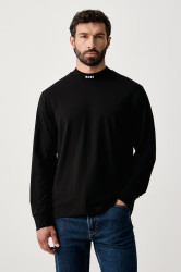 BOSS Green  tričko s dlouhým rukávem pánské bavlněné s elastanem Tee Collar Long