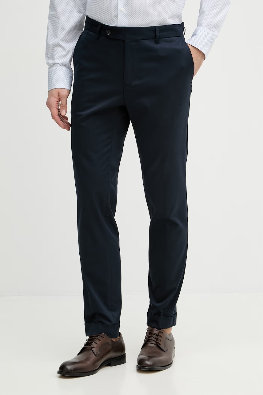 BOSS kalhoty pánské bavlněné s elastanem Genius