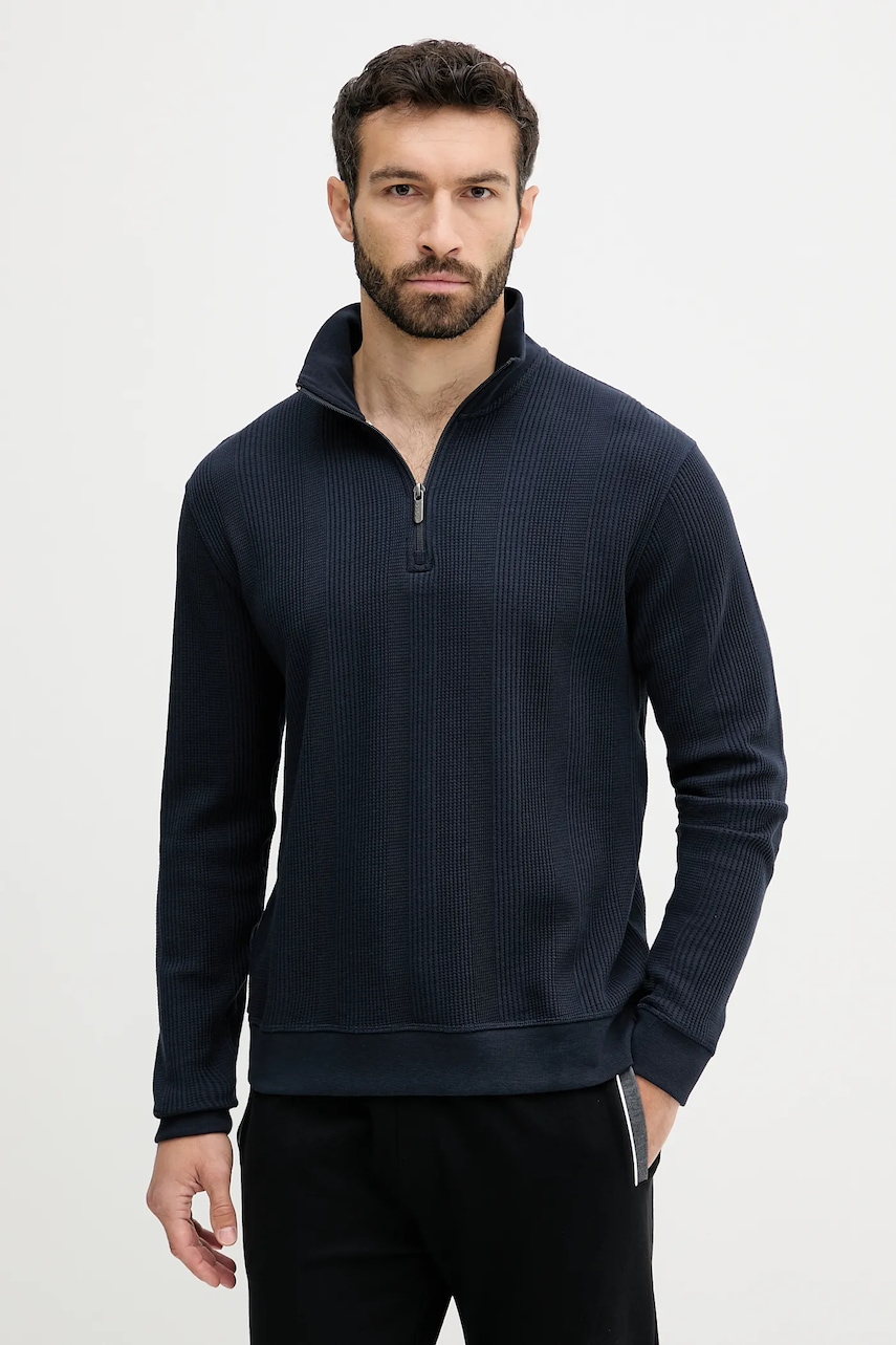 BOSS  loungwear mikina pánská s bavlnou Structure 1/4 Zip
