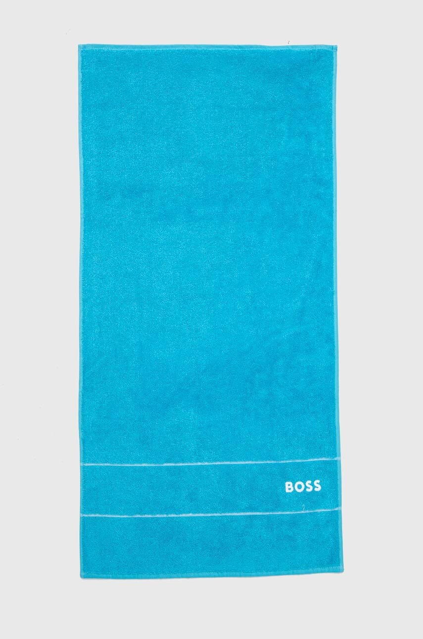 BOSS  Malý bavlněný ručník  Plain River Blue 50 x 100 cm