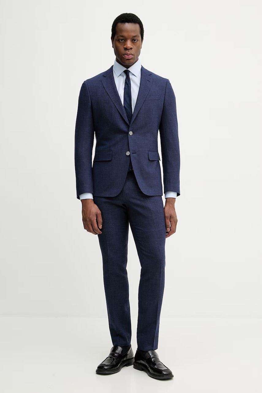 BOSS oblek pánský s příměsí vlny Huge