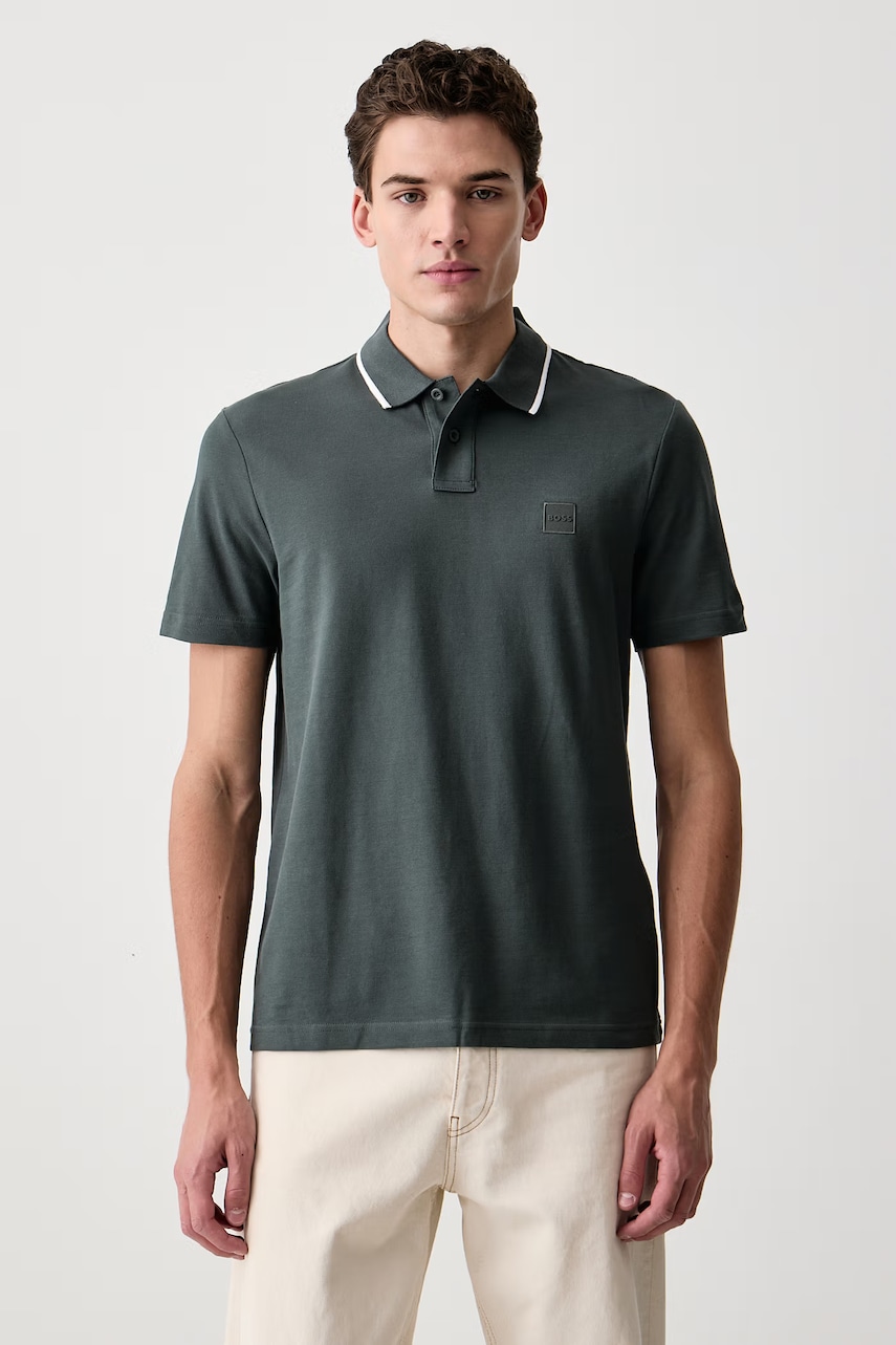 BOSS Orange  polo pánské bavlněné Passerford