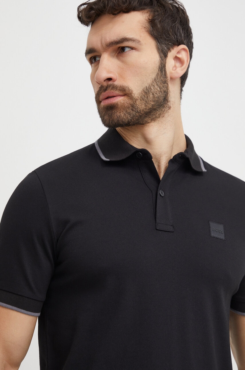BOSS Orange  polo pánské bavlněné s elastanem Passertip