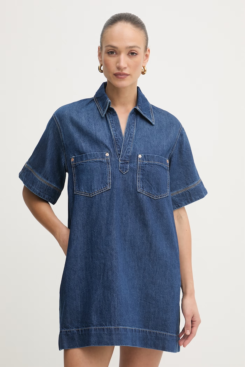 BOSS Orange šaty džínové C POLO DRESS