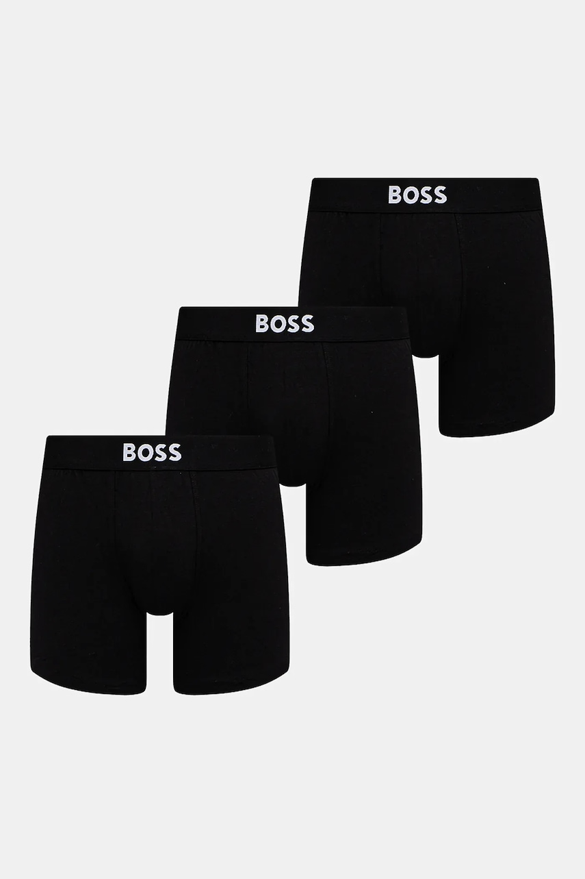 BOSS  přiléhavé boxerky pánské bavlněné s elastanem BoxerBr 3P  ONE 3-pack