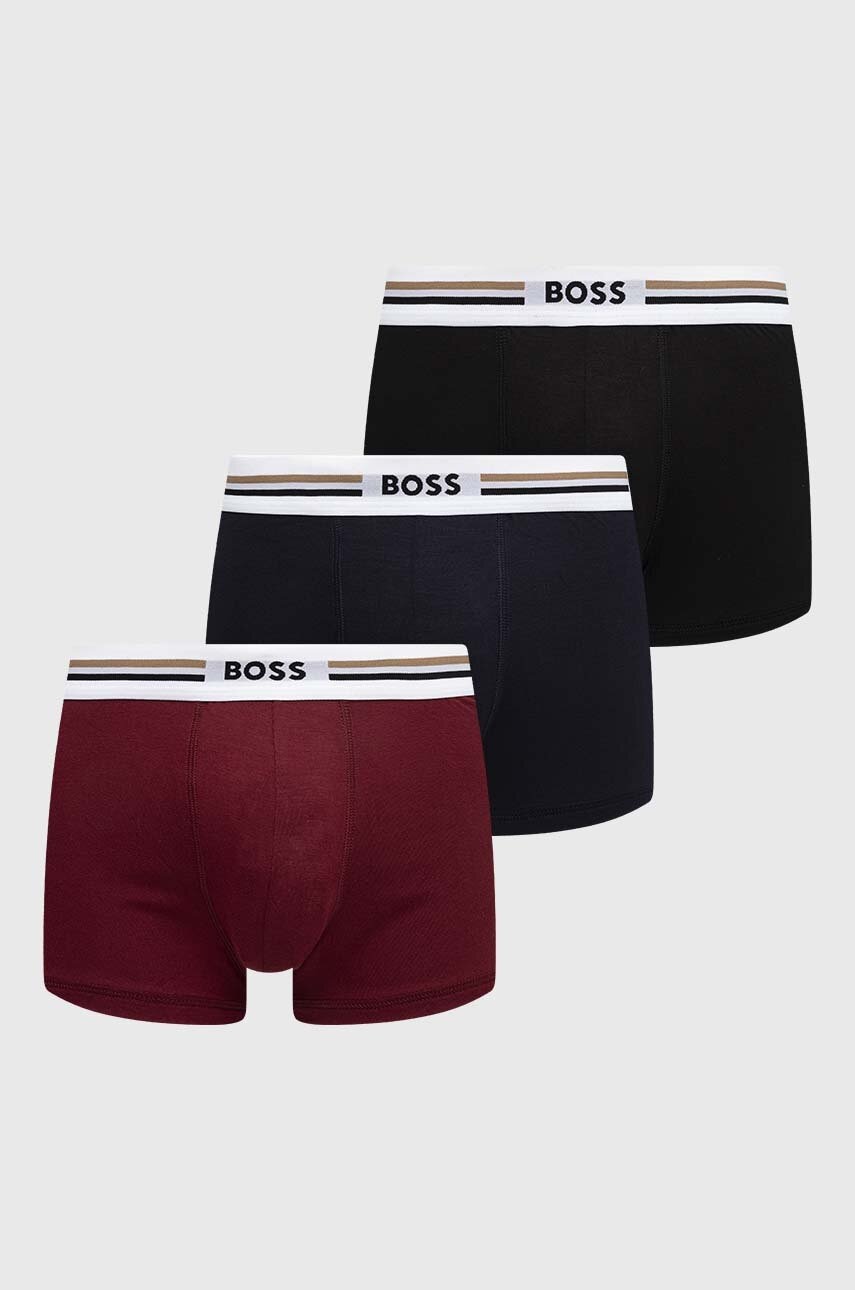 BOSS  přiléhavé boxerky pánské s viskózou Trunk 3P Revive 3-pack