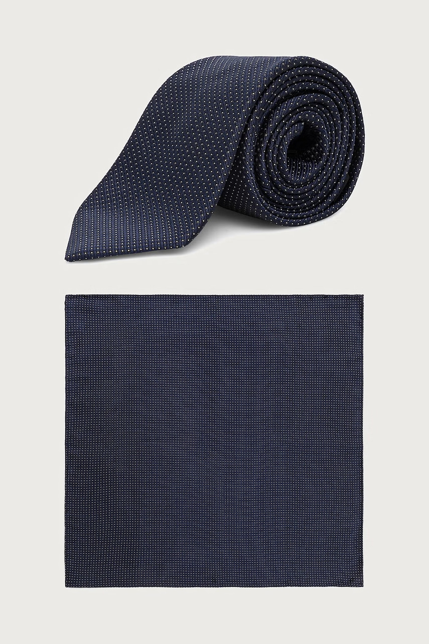 BOSS  sada kravaty a kapesníku pánská s hedvábím H-SET TIE-PKT SQ