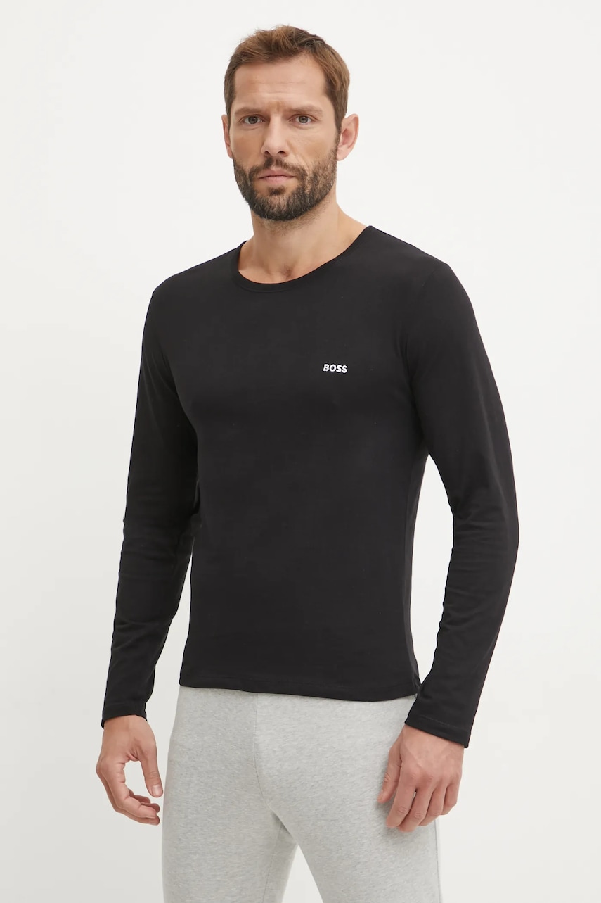 BOSS  tričko s dlouhým rukávem pánské bavlněné LSShirtRN 3P Classic 3-pack