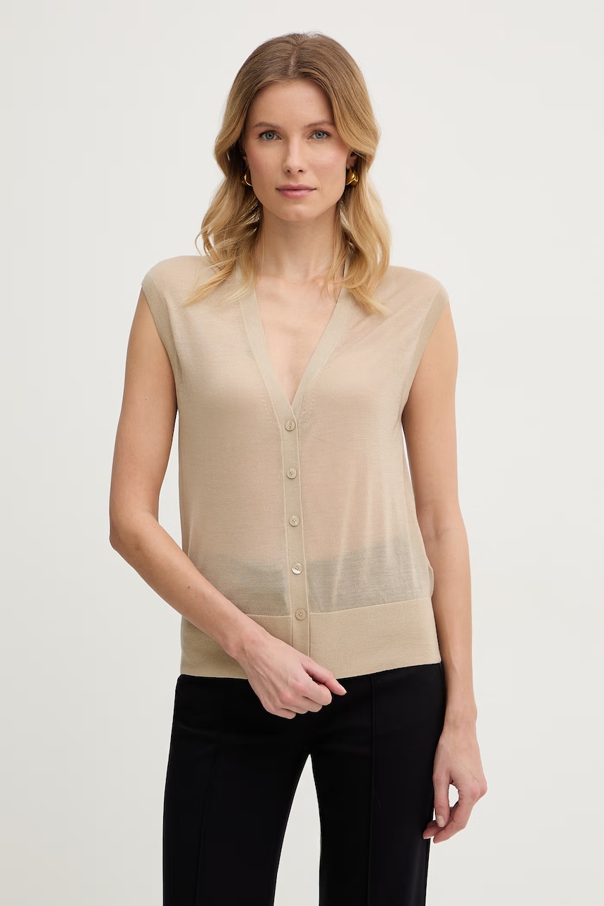 BOSS vesta dámská s příměsí vlny Fumi