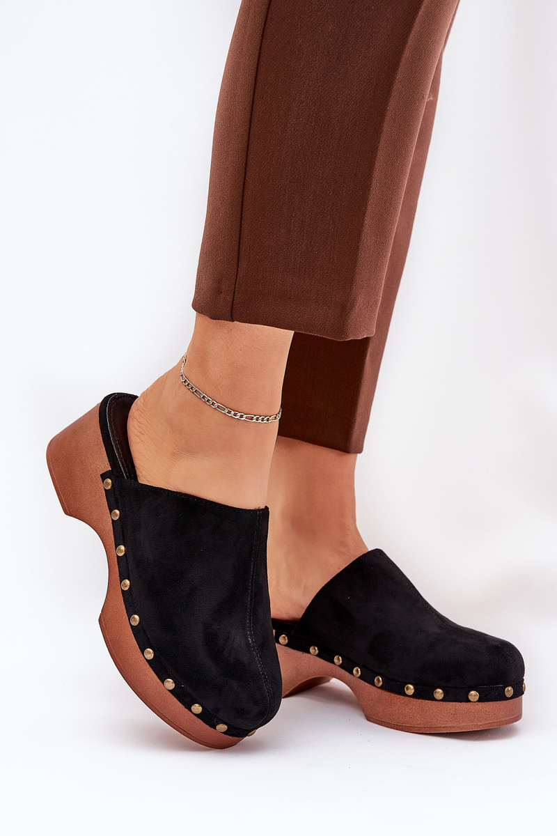 Boto Chodaky Klapky Dámské S Hroty Eko Semišové Černé Ellason