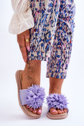 Boto Dámské semišové pantofle s zdobením fialove Giorgia