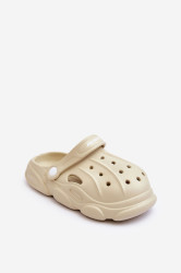 Boto Dětské pěnové pantofle Crocs Béžove Cloudy