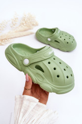 Boto Dětské pěnové pantofle Crocs Zelená Cloudy