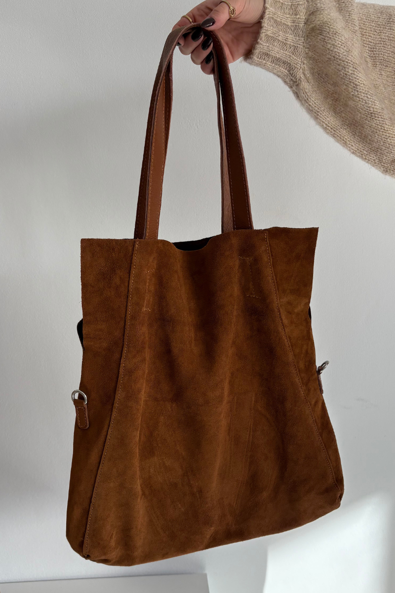 Boto semišová shopper taška Camel Miraya