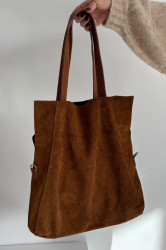 Boto semišová shopper taška Camel Miraya