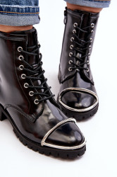 Boto Women's Boots Lu Boo Black Work Boots with Steel Frame Jacksy