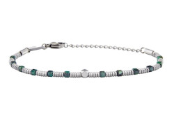 BREIL Korálkový náramek se zeleným smaragdem Priam TJ3647