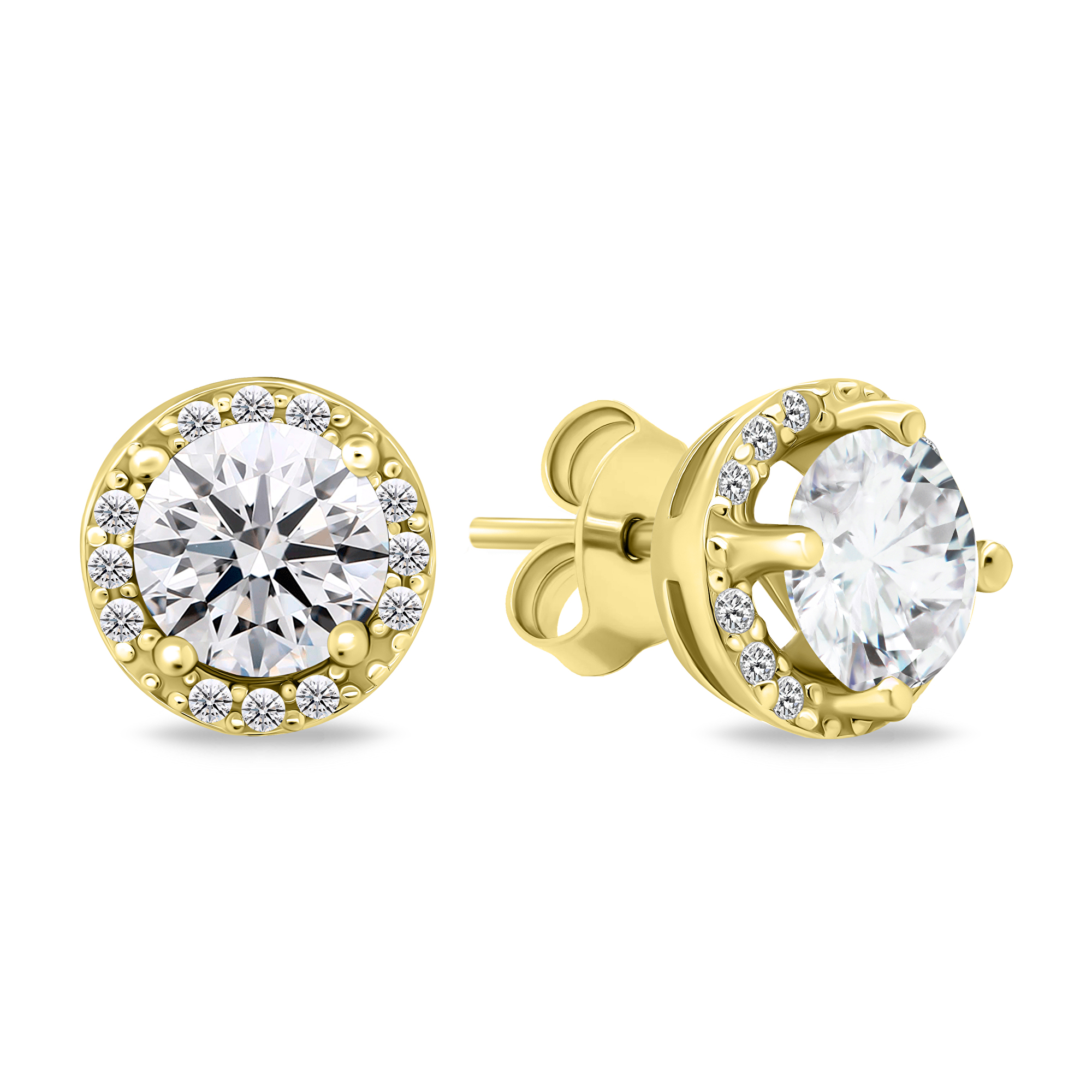 Brilio Silver Blyštivé pozlacené náušnice se zirkony EA601Y