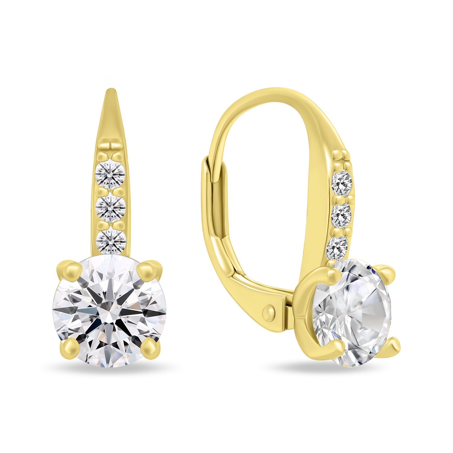 Brilio Silver Blyštivé pozlacené náušnice se zirkony EA916Y