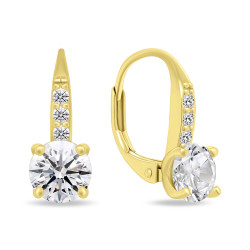 Brilio Silver Blyštivé pozlacené náušnice se zirkony EA916Y