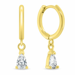 Brilio Silver Elegantní kruhové náušnice se zirkonem EA1178Y