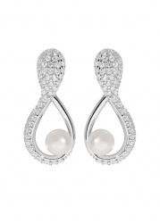 Brilio Silver Jedinečné stříbrné náušnice s pravými perlami SE05811A