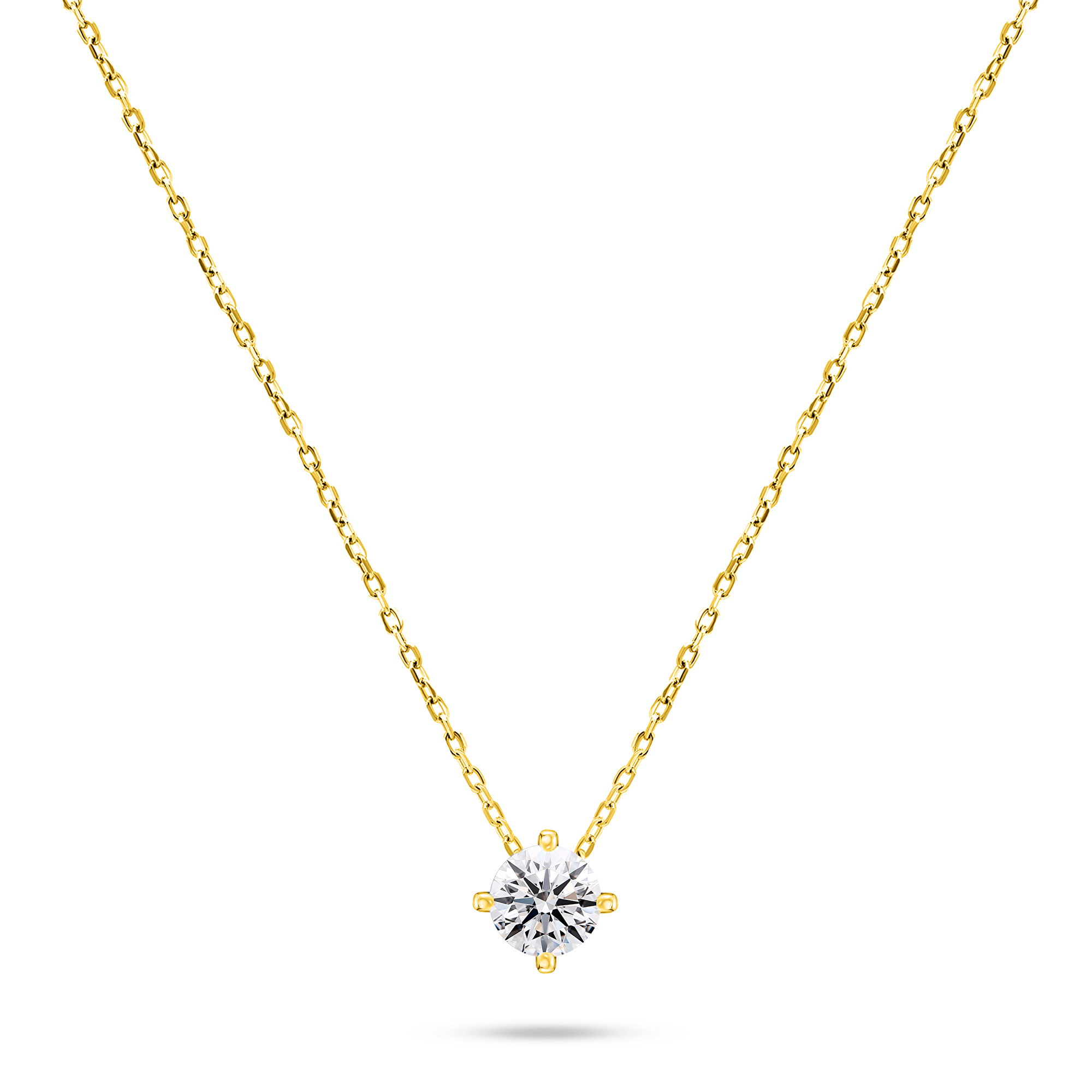 Brilio Silver Minimalistický pozlacený náhrdelník se zirkonem NCL73Y