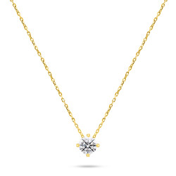 Brilio Silver Minimalistický pozlacený náhrdelník se zirkonem NCL73Y