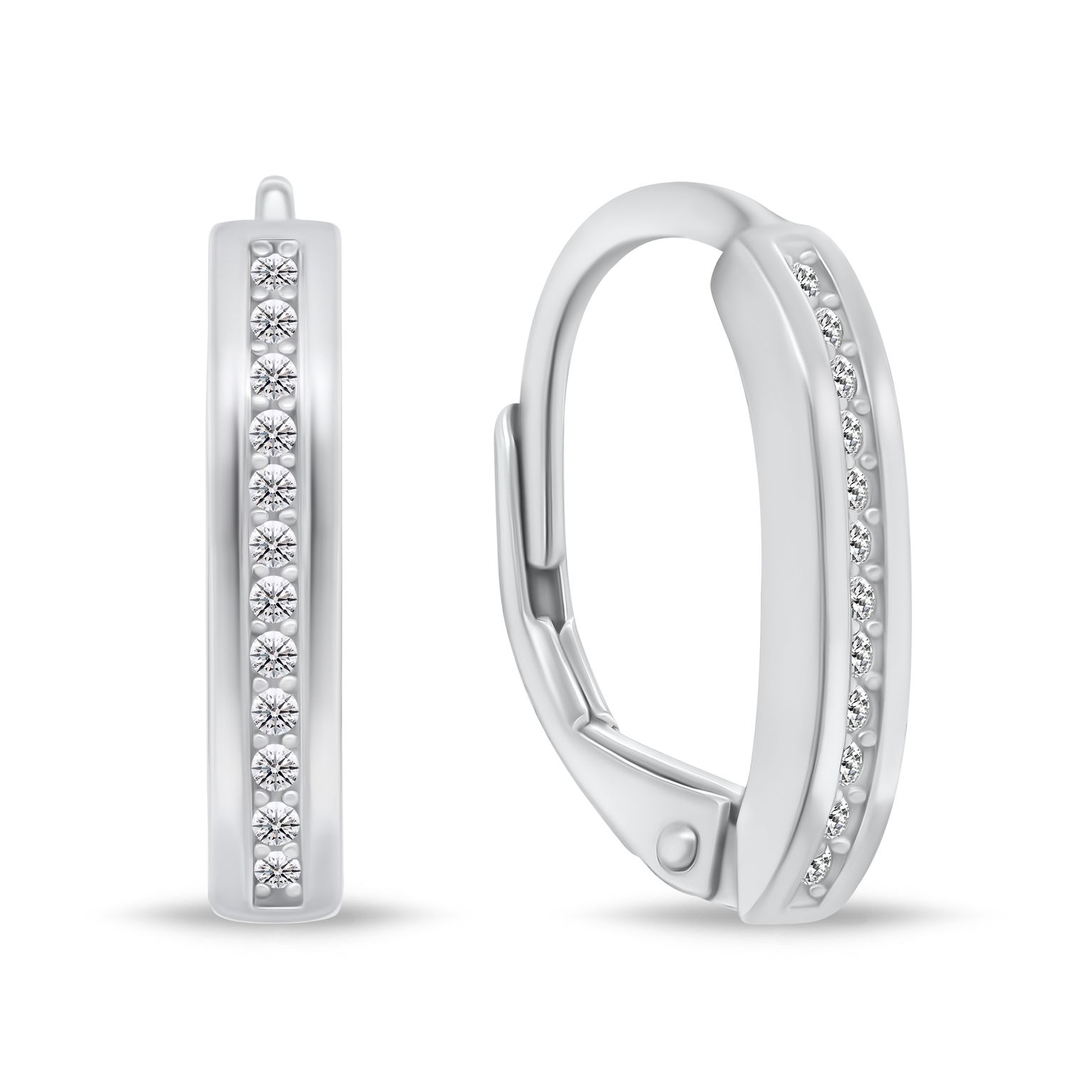 Brilio Silver Nadčasové stříbrné náušnice se zirkony LME264