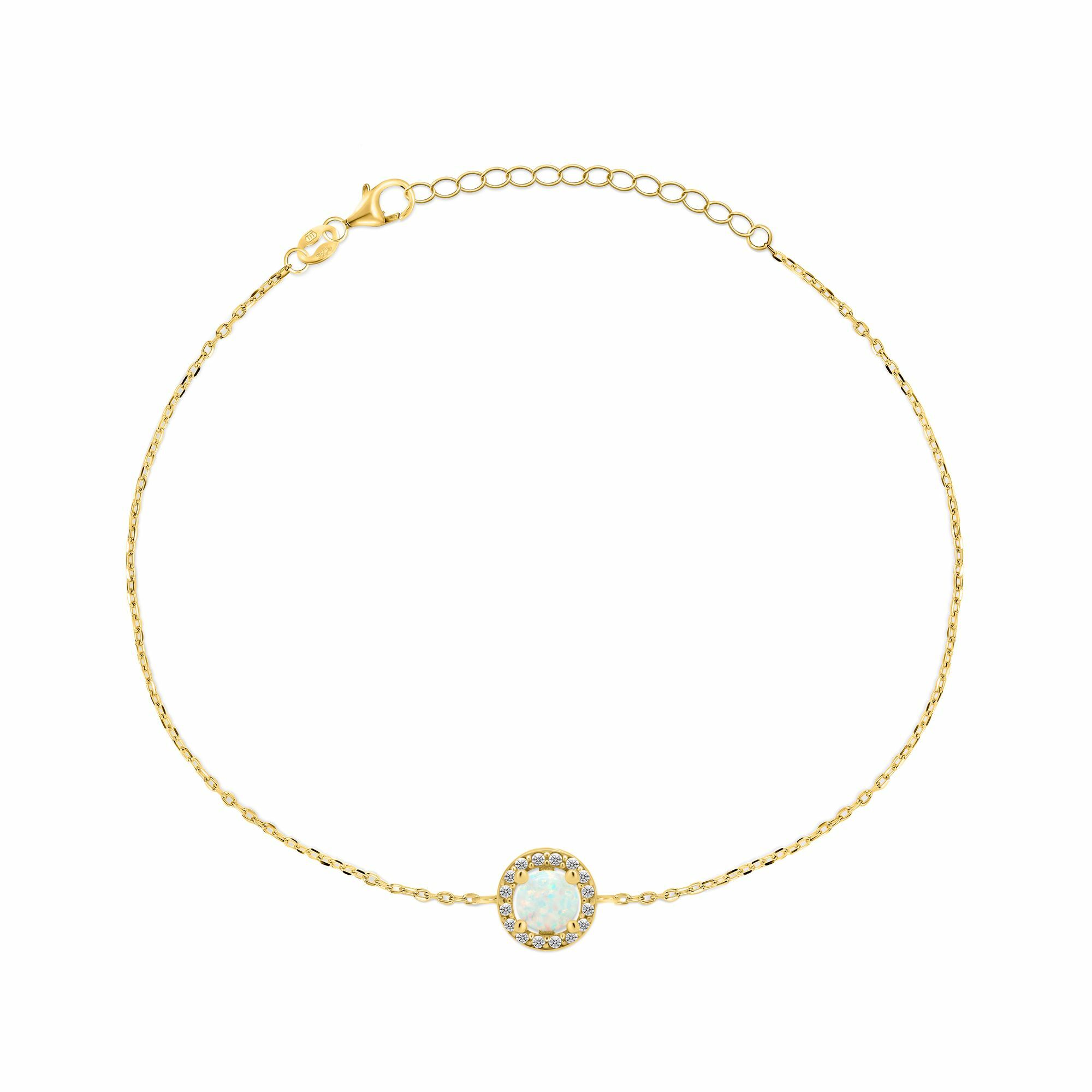 Brilio Silver Nádherný pozlacený náramek se syntetickým opálem BRC31Y