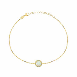Brilio Silver Nádherný pozlacený náramek se syntetickým opálem BRC31Y