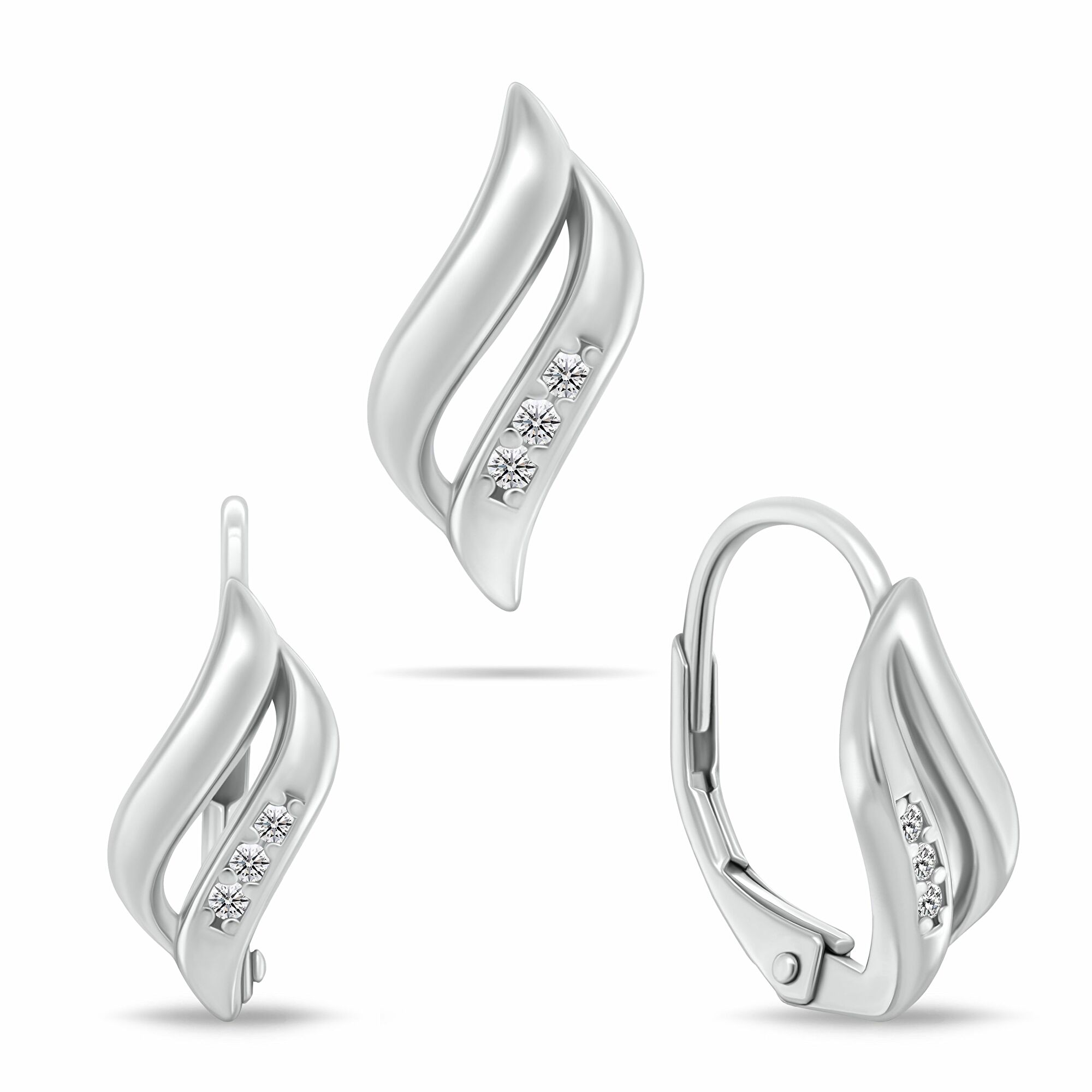 Brilio Silver Nádherný stříbrný set šperků se zirkony SET292W (náušnice, přívěsek)