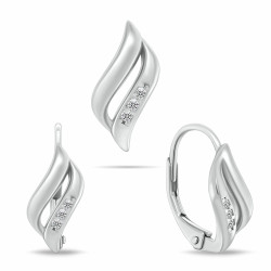 Brilio Silver Nádherný stříbrný set šperků se zirkony SET292W (náušnice, přívěsek)