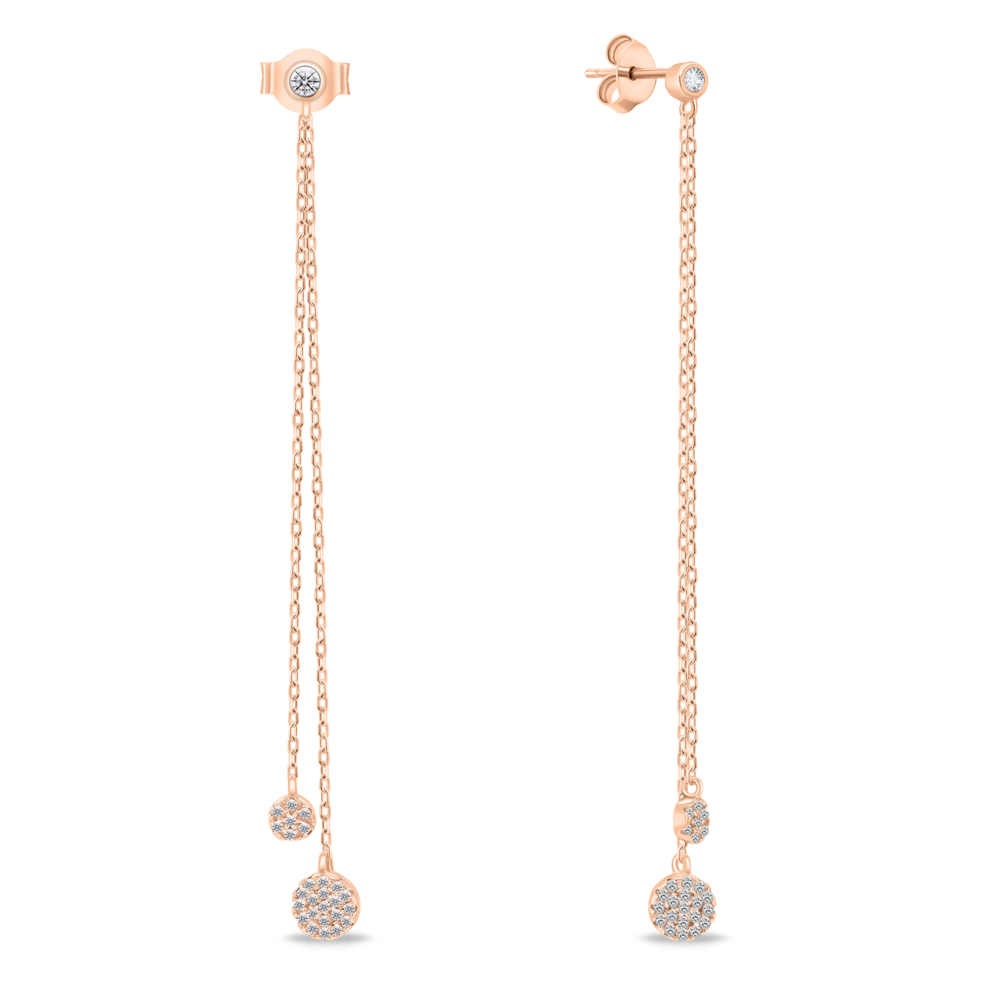 Brilio Silver Originální bronzové náušnice se zirkony EA629R