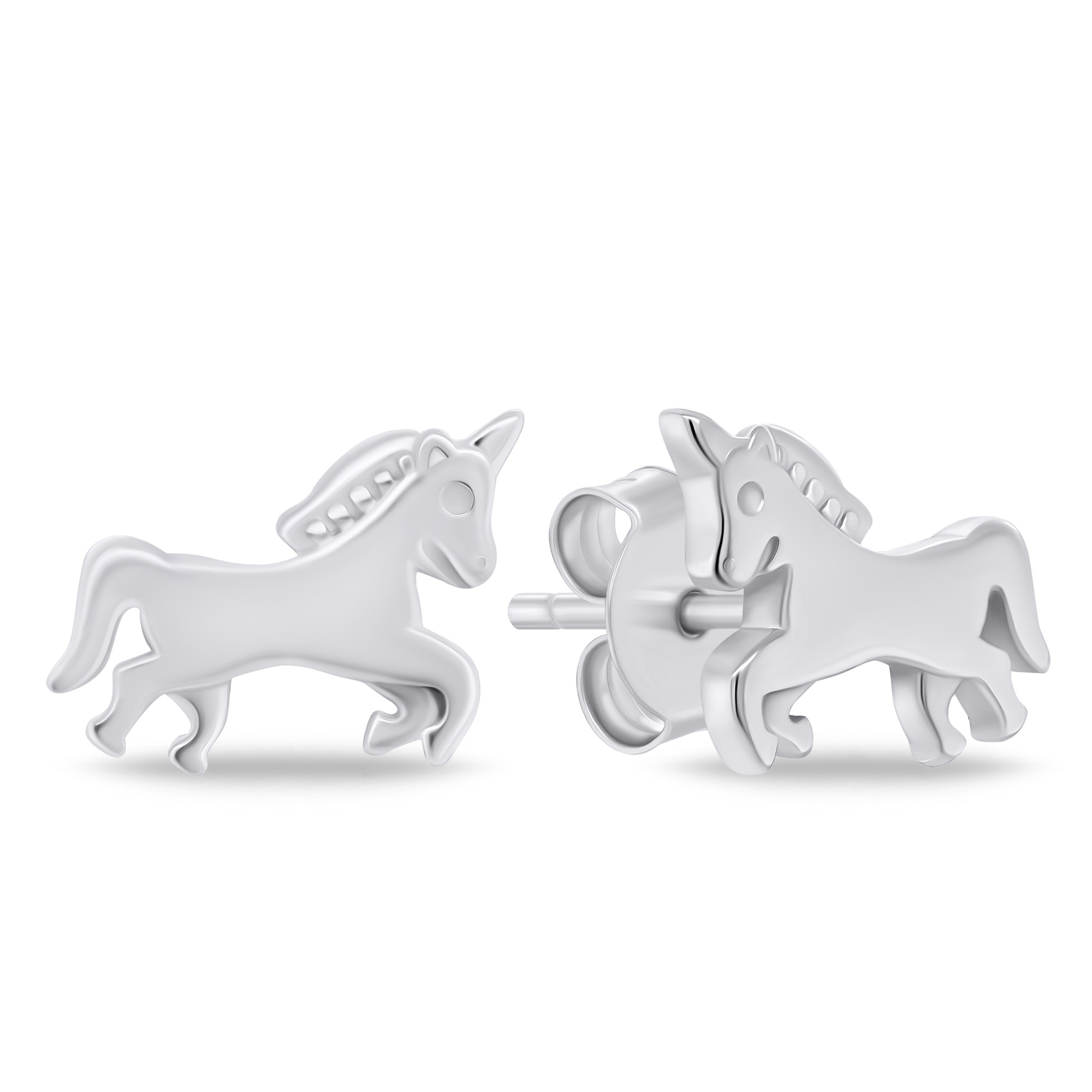 Brilio Silver Originální stříbrné náušnice Jednorožec EA821W