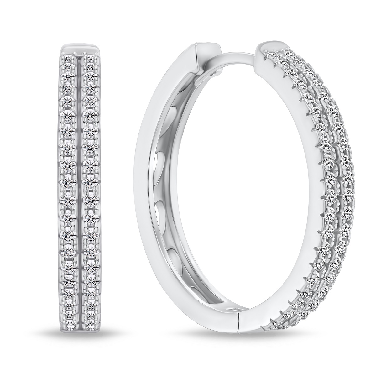 Brilio Silver Překrásné stříbrné kruhy se zirkony EA769W