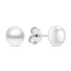 Brilio Silver Půvabné stříbrné náušnice pecky s pravými perlami EA585/6/7/8W 0,5 cm