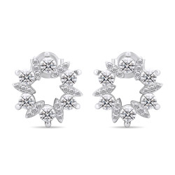 Brilio Silver Půvabné stříbrné náušnice s čirými zirkony EA593W