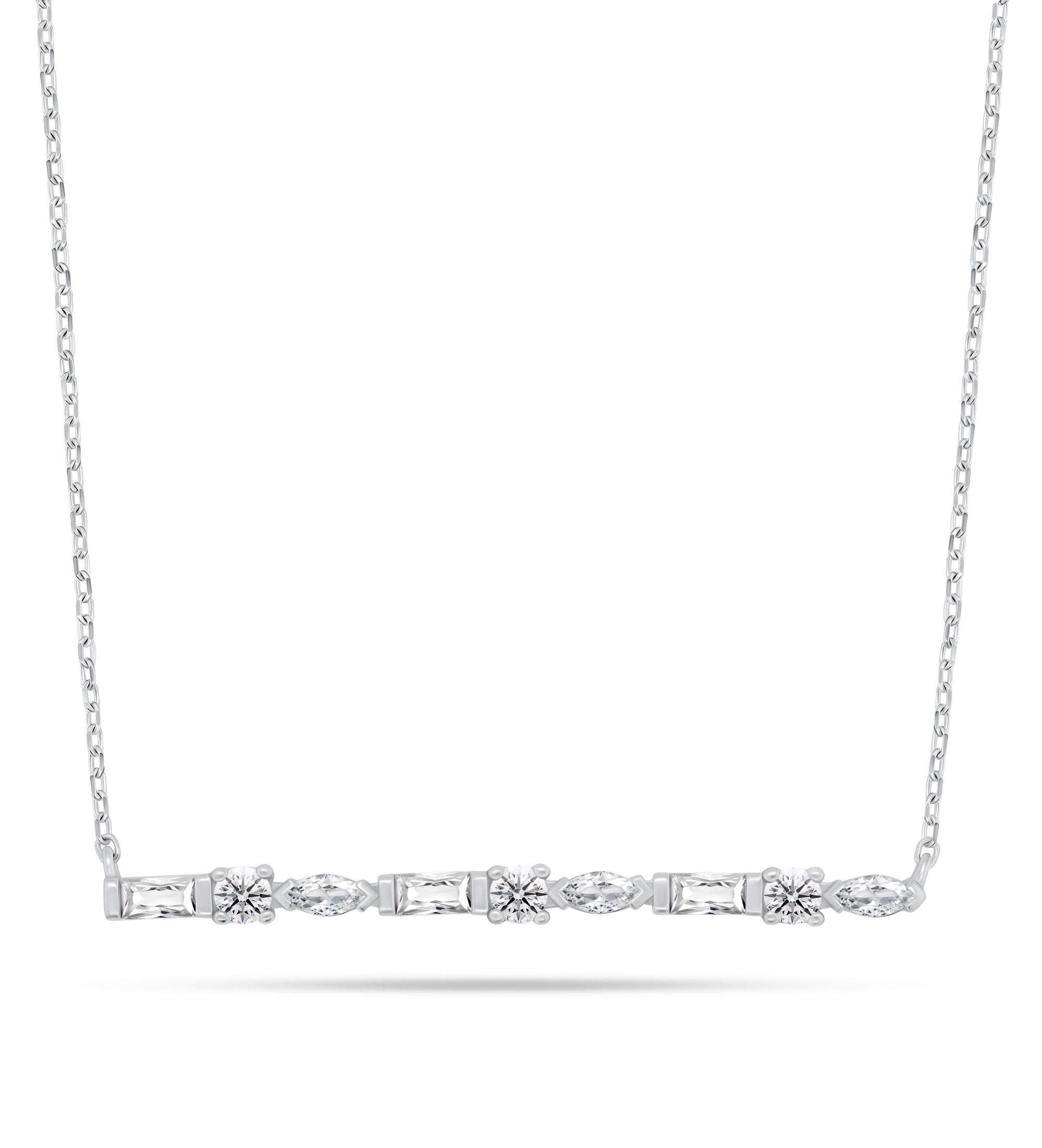 Brilio Silver Půvabný stříbrný náhrdelník s kubickými zirkony NCL199W