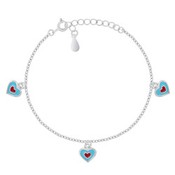 Brilio Silver Romantický stříbrný náramek se srdíčky BRC153W