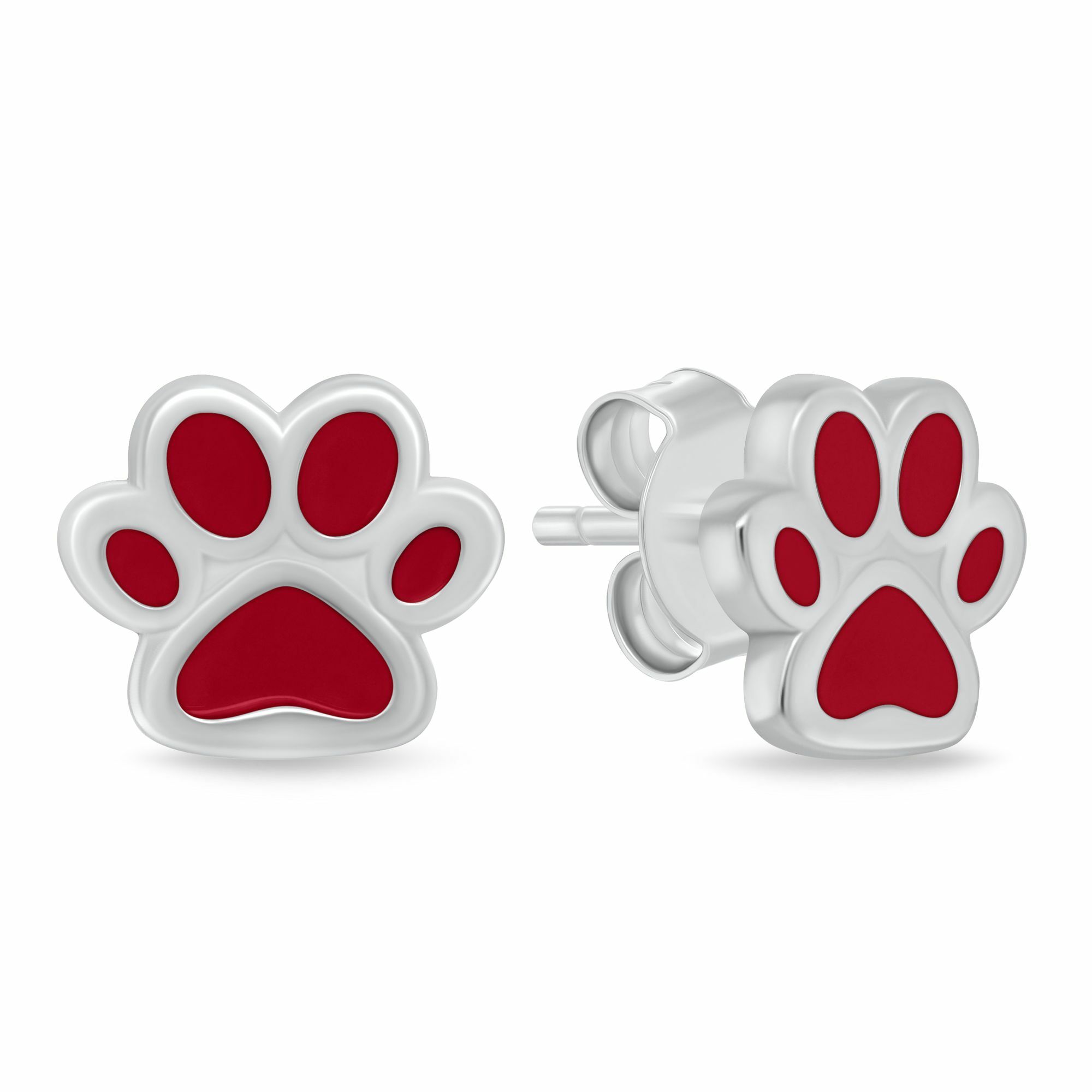 Brilio Silver Roztomilé stříbrné náušnice Červená tlapka EA1213WR