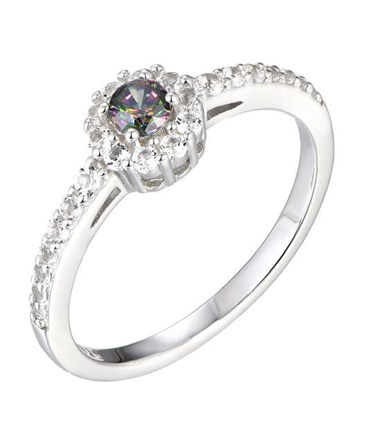 Brilio Silver Slušivý stříbrný prsten s topazem Mystic Stone SR06080A 50 mm