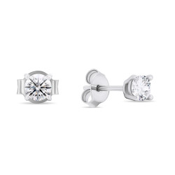 Brilio Silver Stříbrné peckové náušnice s čirými zirkony EA580/1/2/3/4W 0,8 cm